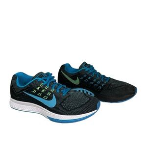 Men’s Nike Running Shoe Air Zoom Structure 18, Blue, Black, & Lime Size - 9